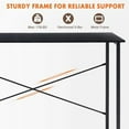 thumbnail image 7 of Computer Office Desk 48 Inch Student Study Writing Work with Metal Frame Wood Tabletop Modern Simple PC Home Bedroom Table - Basic Black, 7 of 7
