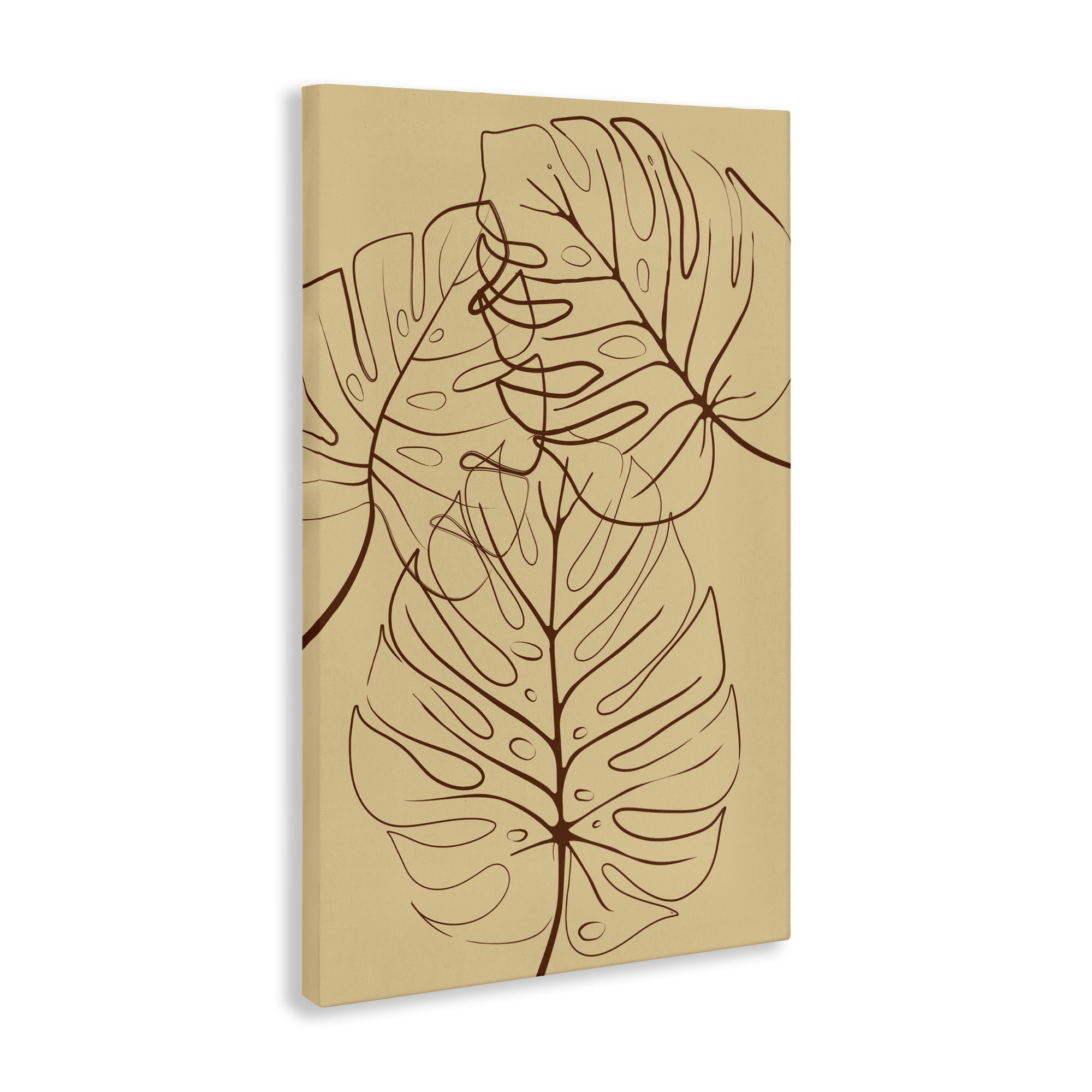 Stupell Industries Autumn Monstera Leaf Contour Canvas Wall Art, design by Martina Pavlova