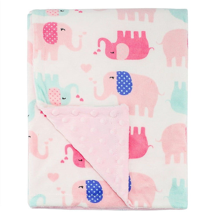 Boritar Baby Blanket/Crib Quilt Soft Minky 30"x40" with Infant Bandana Bibs 