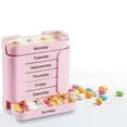 thumbnail image 7 of 7-Day Medication Organizer - for Effortless Health Management, Stackable Weekly Pill Organizer with 7Compartments, Travel-Friendly(Pink), 7 of 7