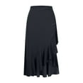 thumbnail image 6 of yillto Women Ruffle Wrap Skirts High Waist Boho Asymmetrical Hem Flowy Loose Summer Midi Beach Skirt, 6 of 7