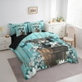 thumbnail image 4 of Manfei Teens Highland Bull Twin Bedding Sets 7-Piece, Dreamy Butterfly Animal Bedding Comforter Set, Vibrant Groovy Floral Reversible Sheet Sets, Luxury Bedroom Decor, 4 of 8