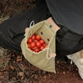 thumbnail image 6 of Foraging Bag, Canvas Waxed Foraging Pouch Mushroom Bags Collapsible Bushcraft Leather Pu Hunting Belt Bag Hiking Pouch for Outdoor Traveling Camping (Khaki) 7.87x8.46", 6 of 9