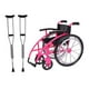 thumbnail image 4 of Modelo de silla de ruedas con muletas,Casa de muñecas de juego de simulación con muletas y modelo de silla de ruedas,Juguetes de simulación de silla de ruedas de recuperación Rosa, 4 of 9