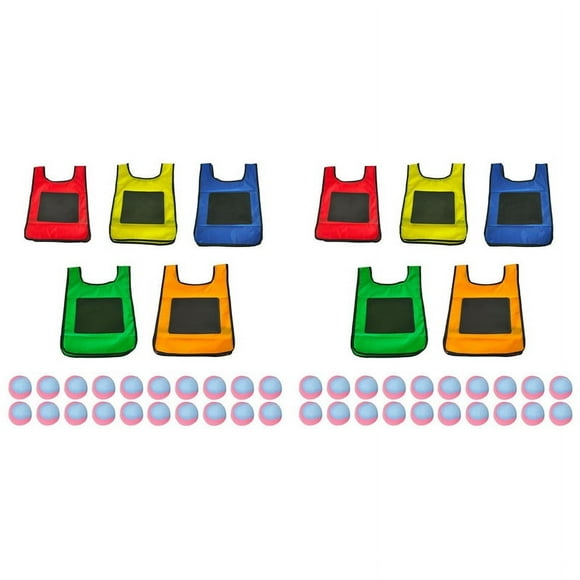 Eludeball Game Set 10Pcs Kids Eludeball Tag Sticky Vests with 40 Sport Elude Balls for Indoor Outdoor Playground Games S