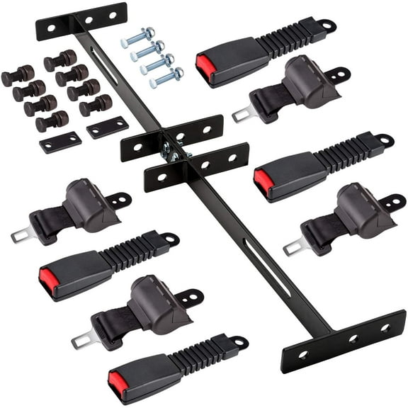 LABLT 4 Retractable Golf Cart Seat Belts & Bracket Kit for E-Z-G-O Yamaha Club Car