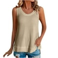thumbnail image 2 of GaThRRgYP Summer Tops for Women,Summer Tops for Girls,Women's Summer Casual Solid Color Round Neck Sleeveless Tops Loose Blouses, 2 of 6