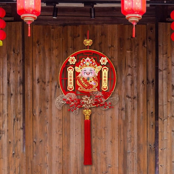 Tachiuwa Chinese New Year Hanging Decorations 2024 Sign Good Luck Charms Feng Shui Decor Tassel Pendant for Garden Holiday A