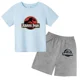 thumbnail image 5 of Conjunto de 2 piezas de camiseta y pantalones cortos con estampado de dinosaurio de Jurassic Park para niños y niñas, con estampado de dibujos animados de verano, 5 of 5