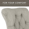 thumbnail image 3 of Pemberly Row Chaise de Bureau Moderne à Dossier Mi-Haut Capitonnée en Gris Pâle, 3 of 7