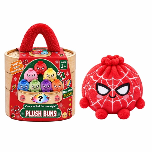 Spider Plush Dumplings, Spider Web Pattern Dumpling Plush With Funny Expressions, Soft Colorful Plush Dumplings, Squeezable Collectible Dumplings for Desk Decor, Holiday Gifts and Party Favors