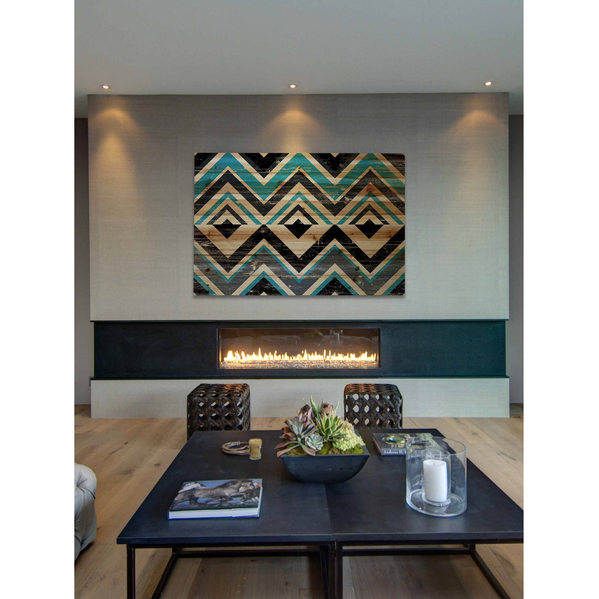 Marmont Hill - "Square Dimensions" Painting Print on Natural Pine Wood
