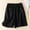 Black, variant on Elastic Waist Linen Blend Bermuda Shorts, Lightweight Breathable Straight Leg Casual Shorts Brown M