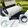 thumbnail image 5 of Golf Cart Seat Covers for 2 Seater,White Floral Microfiber Cart Seat Towel Blanket,Vintage Botanicals Blossom Motif Spring Absorbent Breathable Non Slip Bench Seats Protector for Golf Course 51"x31", 5 of 9