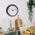 thumbnail image 3 of Infinity Instruments Retro Round Aluminum Wall Clock, Oyster Grey, 9.5 Inch, 3 of 7
