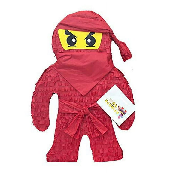 20" Tall Red Color Ninja Pinata great for Martial Arts Birthday Party Taekwondo Bday Black Belt Karate