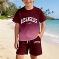 thumbnail image 5 of Shachafan Gradient Letter Print Summer Outfits For Kids Boys And Girls Casual Two Piece Home Baby, 5 of 5