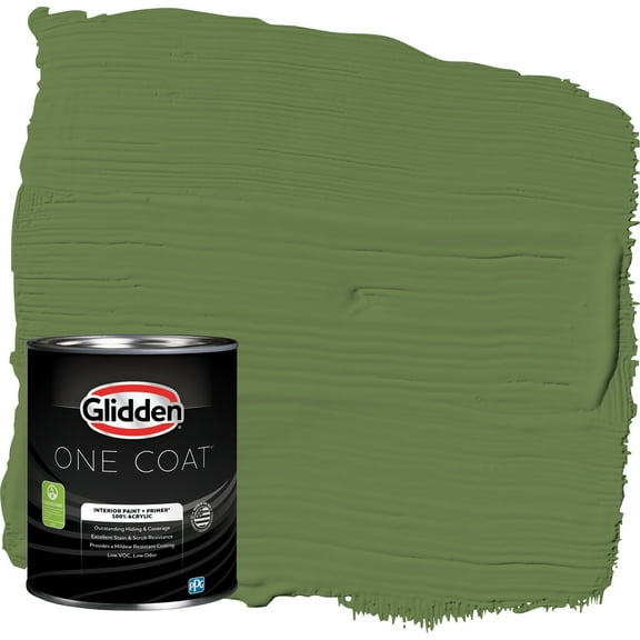 Glidden One Coat Interior Paint and Primer, Mint Leaves / Green, 1 Quart, Eggshell