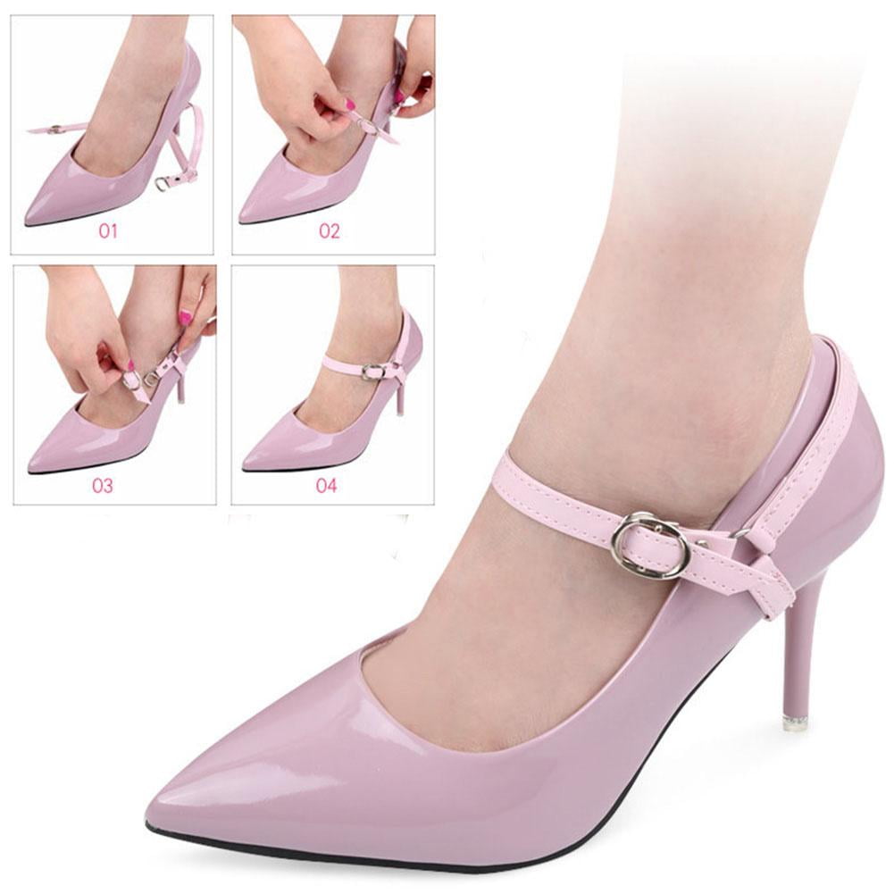 Women Lady Girl Detachable Anti-slip PU Leather Shoe Straps for Holding Loose High Heel Shoelace Accessories 