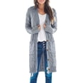 thumbnail image 1 of Pull à Manches Longues en Maille Longue avec Cardigan Ouvert sur le devant, Vêtements d'Extérieur, 1 of 6
