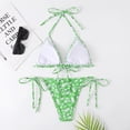 thumbnail image 5 of Women Two Piece Halter Padded Top Tie Side Bottom Triangle Bikini Bathing Suit, 5 of 5