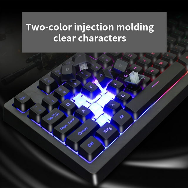 pitrice Luminous Wired Mechanical Keyboard 89 Keys Home School Business Work Notebook Desktop Key Board Replacement Upgrade