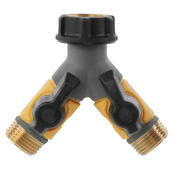 Solterra 2-Way Shut-Off Hose Water Faucet Y Adapter