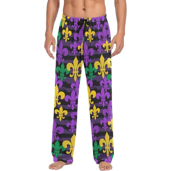 GZHJMY Mardi Gras Pajama Pants for Men, Lounge Pants Lightweight Men Pajama Bottoms with Drawstring Pockets, Christmas New Year Birthday Gifts, XX-Large