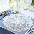 thumbnail image 4 of BalsaCircle 6 White Round 15" Romantic Floral Lace Vinyl PLacemats Doilies Wedding Party, 4 of 8
