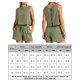 thumbnail image 2 of Conjuntos Cortos Sin Mangas Top sin mangas para mujer Conjuntos cortos Botón Suelto Moda Simple Sólido (Verde XL) Cgtredaw para Mujer Verde T S, 2 of 6