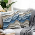 thumbnail image 2 of Waterproof Throw Pillow Covers Set of 2, 16x16 Inch Moire Blue Brown Decorative Pillowcases Outdoor Pillow Slip Cushion Covers Set for Couch Tent Ombre Modern Abstract Geometric, 2 of 7