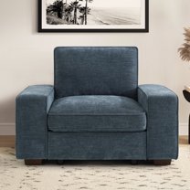 MAEVIS 45" Armchair Accent Chair with Storage Space and Side Pockets, Oversized Wide Single Sofa Chair, Modern Chenille Fabric couch for Living Room, Washable Covers, Blue