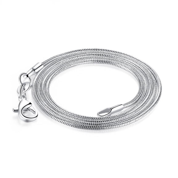 DESIGNICE 2026 New Box Chain Necklace,Sleek 1Mm Snake Chain Silver Jewelry,Elegant Copper Plated with 925 Silver Long Necklace,For Daily Wear,Party,Gift,Anniversary,Dating,Casual,20 Inches