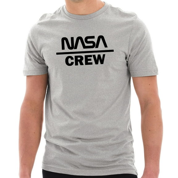 Plus Size NASA Crew DTG Designed Unisex Short Sleeve Cotton Jersey T-Shirt - Heather Grey XL