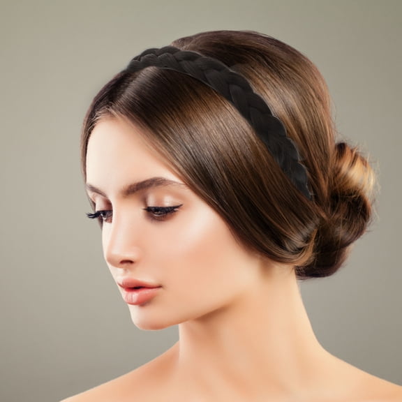 LOLIPPYY Dark Brown Natural Look Braid Headband for Face Washing, Styling, Sports, and Everyday Use