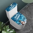 thumbnail image 3 of HELLHERO Christmas Snowman and Snowflakes Toilet Lid Seat Cover, Fits All Toilet Shapes Soft Easy Care, Stylish Gifts Stretch Adjustable, Toilet Seat Lid Cover, 3 of 8