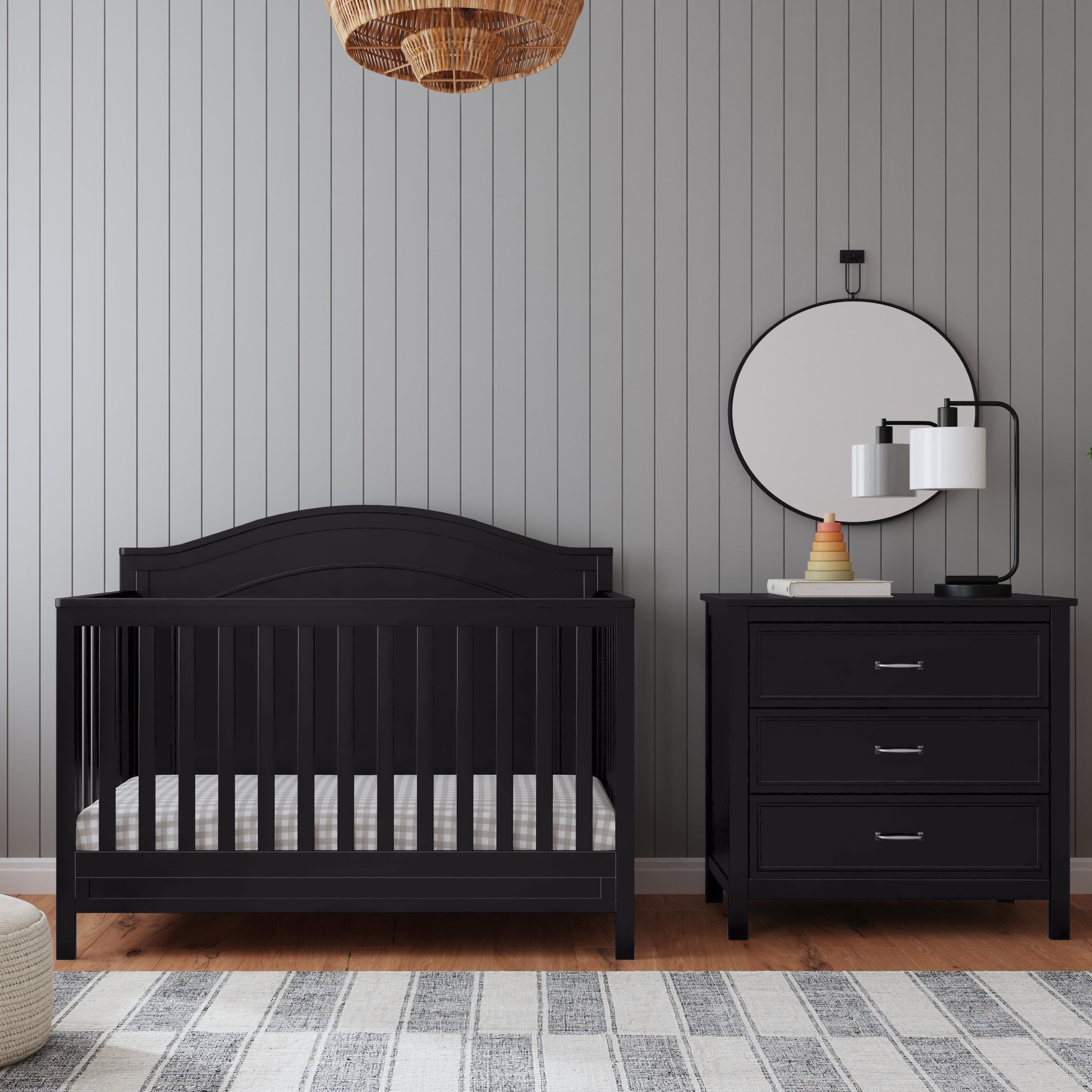 DaVinci Charlie 4-in-1 Convertible Crib, Greenguard Gold Certified, Ebony