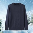 thumbnail image 2 of Yiliang Big and Tall Sweaters for Men Fall and Winter Long Sleeve Warm and Thermal Top Clothes ,Blue,L, 2 of 4