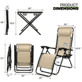 Magshion Outdoor Zero Gravity Chairs Set of 3, Adjustable & Folding