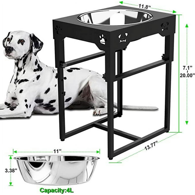 Sunmeyke Stainless Steel Elevated Dog Bowls Stand(up to 20.3''), Adjustable Raised  Dog Bowl for Medium, Large Sized Dogs, with 4L(135 OZ/17 CUPS)Perfect Dog  Food Bowls,5 Neater Heights 