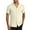 Beige, variant on Men's Knit Button Down Shirt Short Sleeve Vintage Shirts Breathable Summer Beach Tops