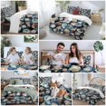 thumbnail image 6 of Summer Watercolor Queen Size Comforter Set, Ocean Seashell Blue Texture Bedding for All Seasons, 4 Pcs Bed Set, 1Quiltcover (90"x92") ,1Sheet(94"x116"), 2Pillowcases (30"x20"), 6 of 9
