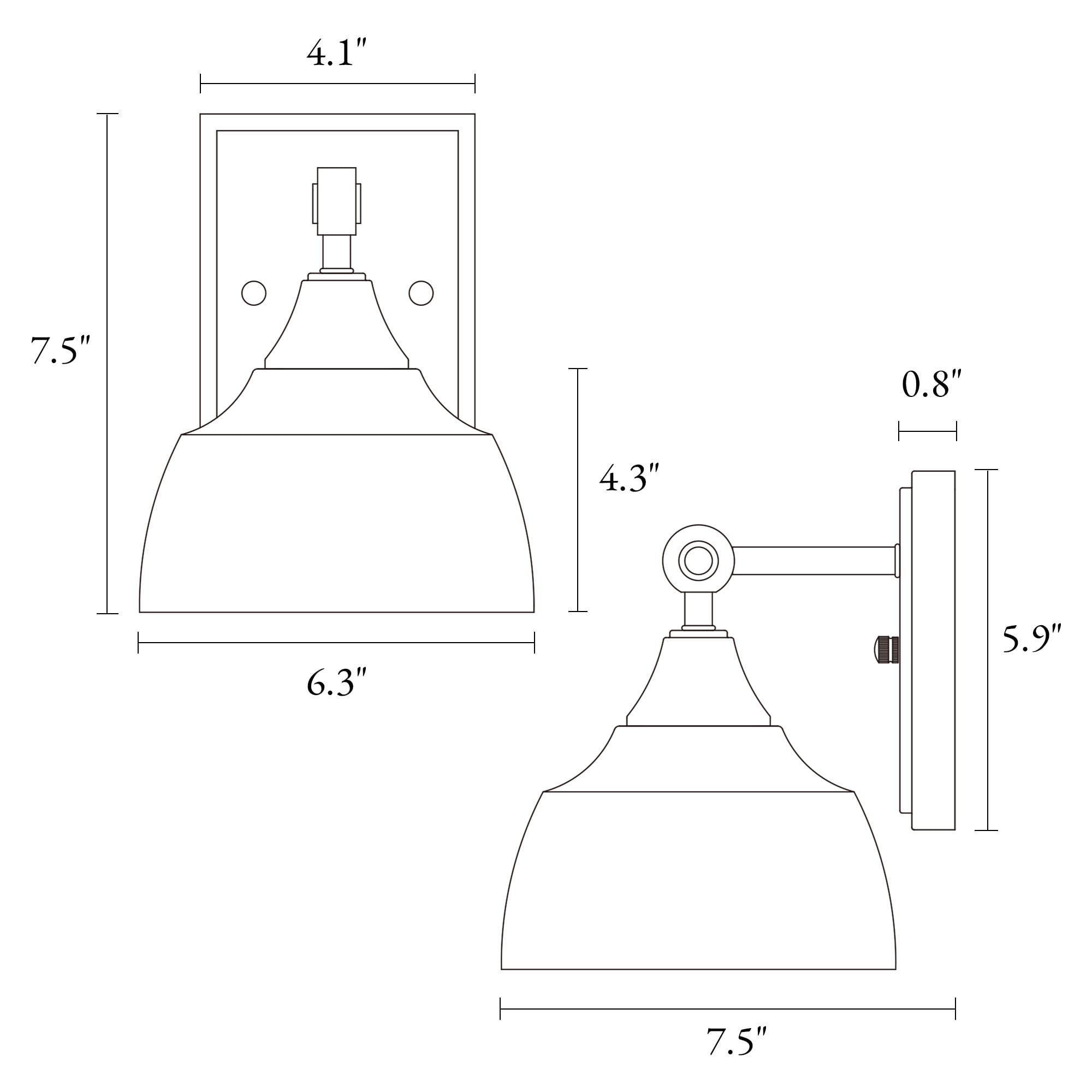 LNC Lainanger 6.3-in W 1-Light Polished Gold Modern/Contemporary LED Wall Sconce