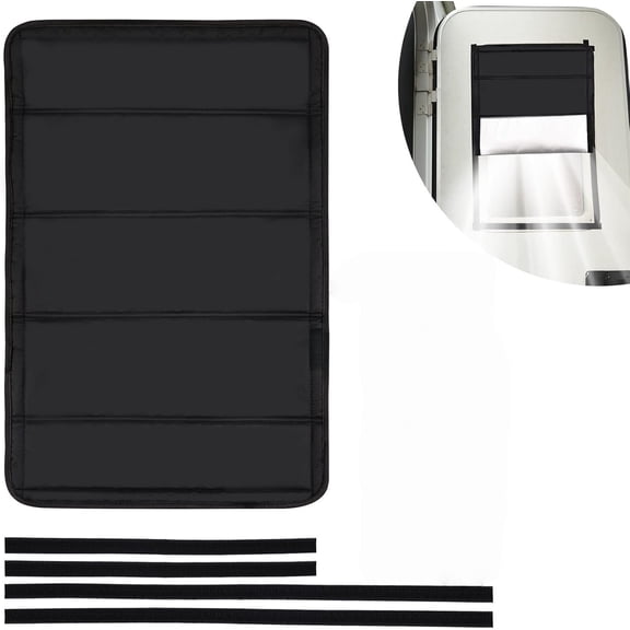 RV Door Window Shade, New Model Foldable RV Blackout Window Cover, UV Rays Protection Camper Trailer Door Window Cover, Hook and Loop Fastener Waterproof Thickened Oxford Fabric