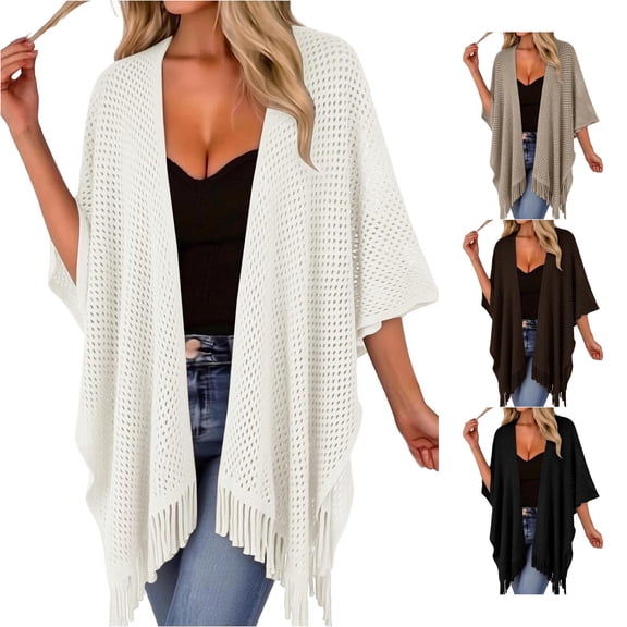 Kingdiese Womens Casual Sheer Knit Beach Cover Up For With Fringed Design Lightweight Swimwear Sarong For Outdoor Holidays And Sun Bikini Cover Ups for Women Mesh, Size One Size