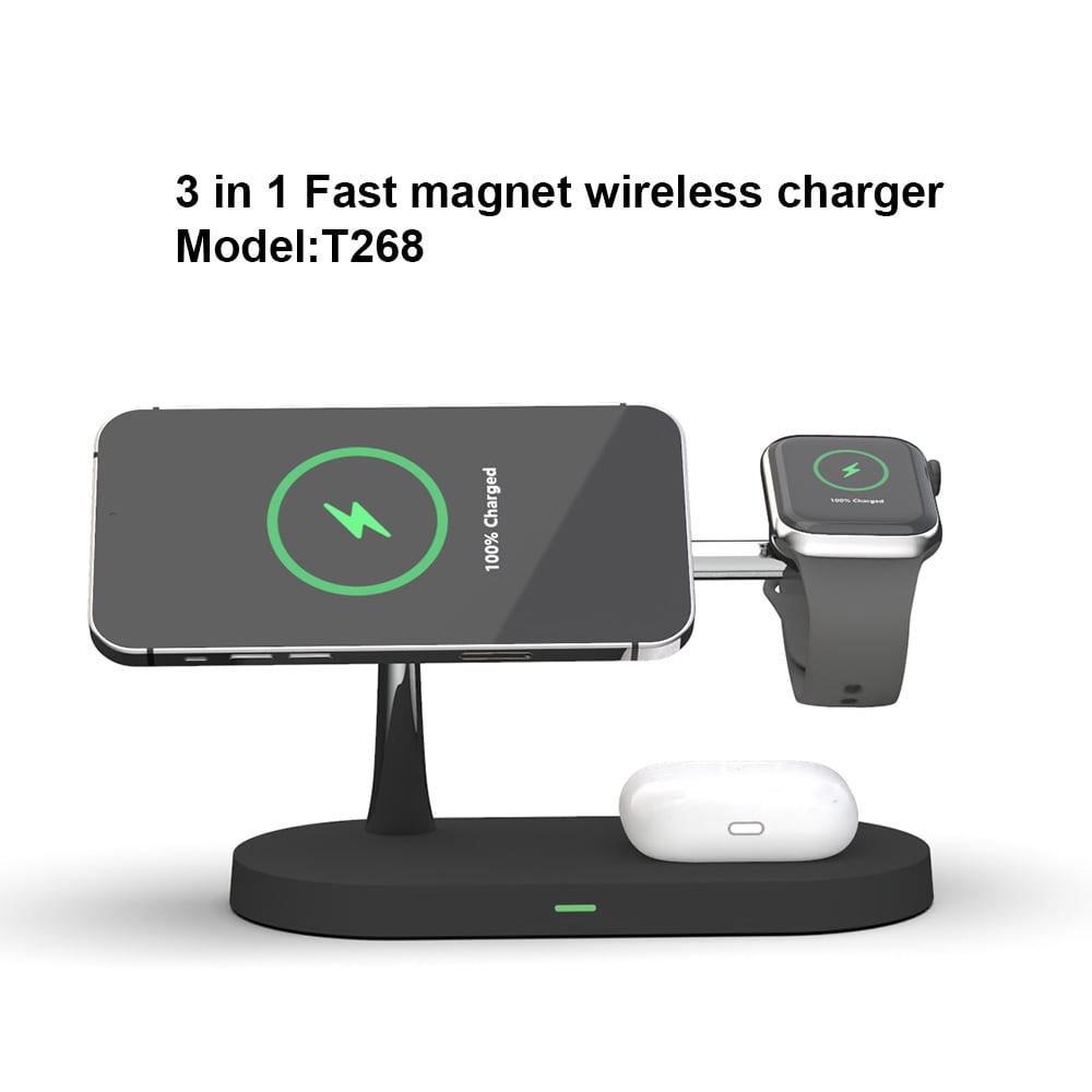 Pathologisch kroeg glans 3 in 1 Wireless Magnetic Charger, for IPhone 12 Pro Max / Mini, for Apple  Watch 6 SE, Airpods Pro 2 3, Charger Stand Wireless Charging(White) -  Walmart.com
