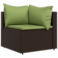 thumbnail image 2 of vidaXL 3 Piece Garden Lounge Set with Cushions Brown Poly Rattan, 2 of 5