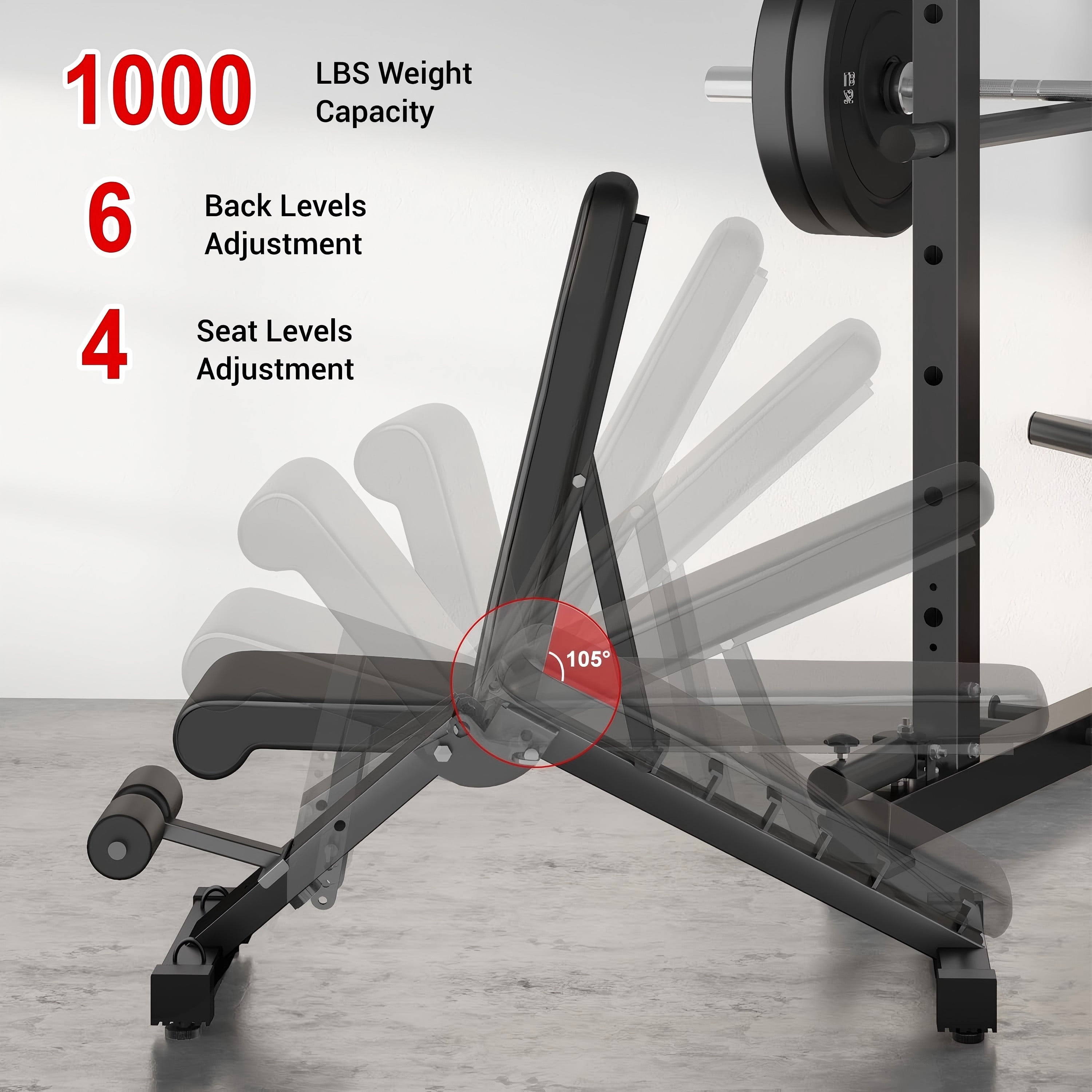 Power Cage, 2000LBS Squat Rack with LAT Pulldown, Multi-Function Weight Cage Strength Training Machine, Workout Cage with More Attachments for Home Gym Garage