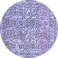 thumbnail image 1 of Ahgly Company Machine Washable Indoor Round Abstract Blue Modern Area Rugs, 6' Round, 1 of 4