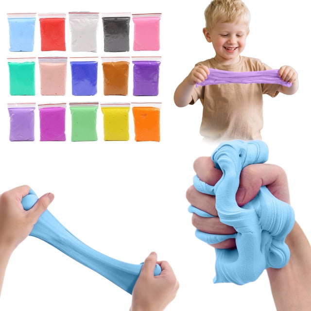 Lekihaqq Furry Cloud Butters Colored Clays Toy Non Settling DIY Noodles Stretchy Clays Crafts Sensory Play Stress Relief Creative Art